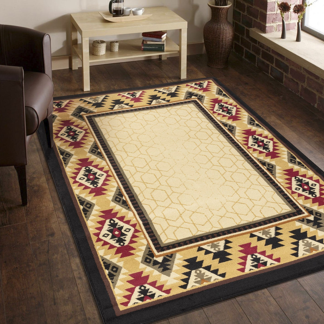 Tribes Gc Yls4007 Cream 5 Ft. 3 In. X 7 Ft. 3 In. Southwest Area Rug Cream Polypropylene