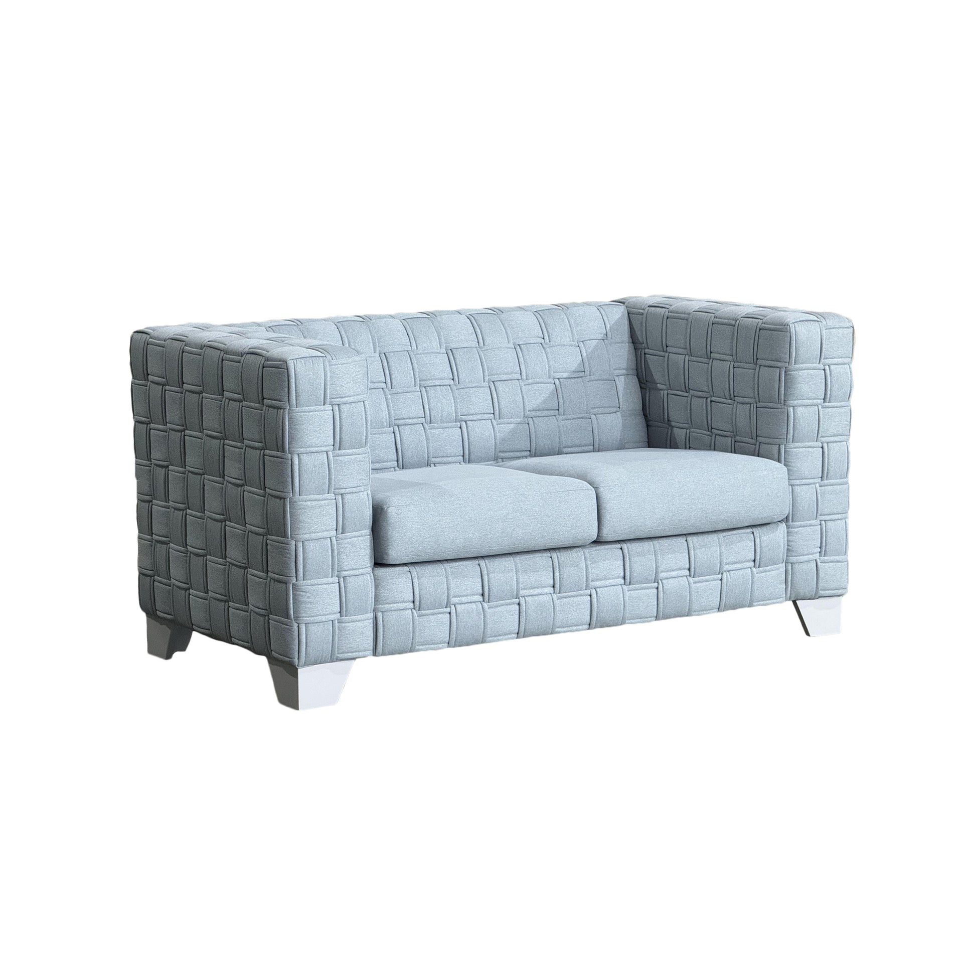 Fx D1 Sofa Set Include Chair Loveseat And Sofa Light Blue Colorlinen & White Color Sofa Legs Light Blue Fabric 6 Seat