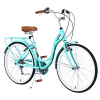 7 Speed, Steel Frame, Multiple Colors 24 Inch Ladies Bicycle Cycling Blue Green Garden & Outdoor Steel