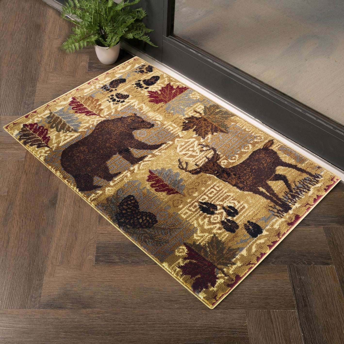 Nature'S Nest Gc Cbl3002 Multi 5 Ft. 3 In. X 7 Ft. 3 In. Lodge Area Rug Beige Polypropylene