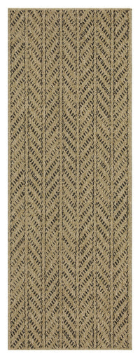 Earth Gc Ntl1012 Jute Black 2 Ft. 7 In. X 7 Ft. 3 In. Indoor Outdoor Area Rug Natural Black Polyester Polypropylene