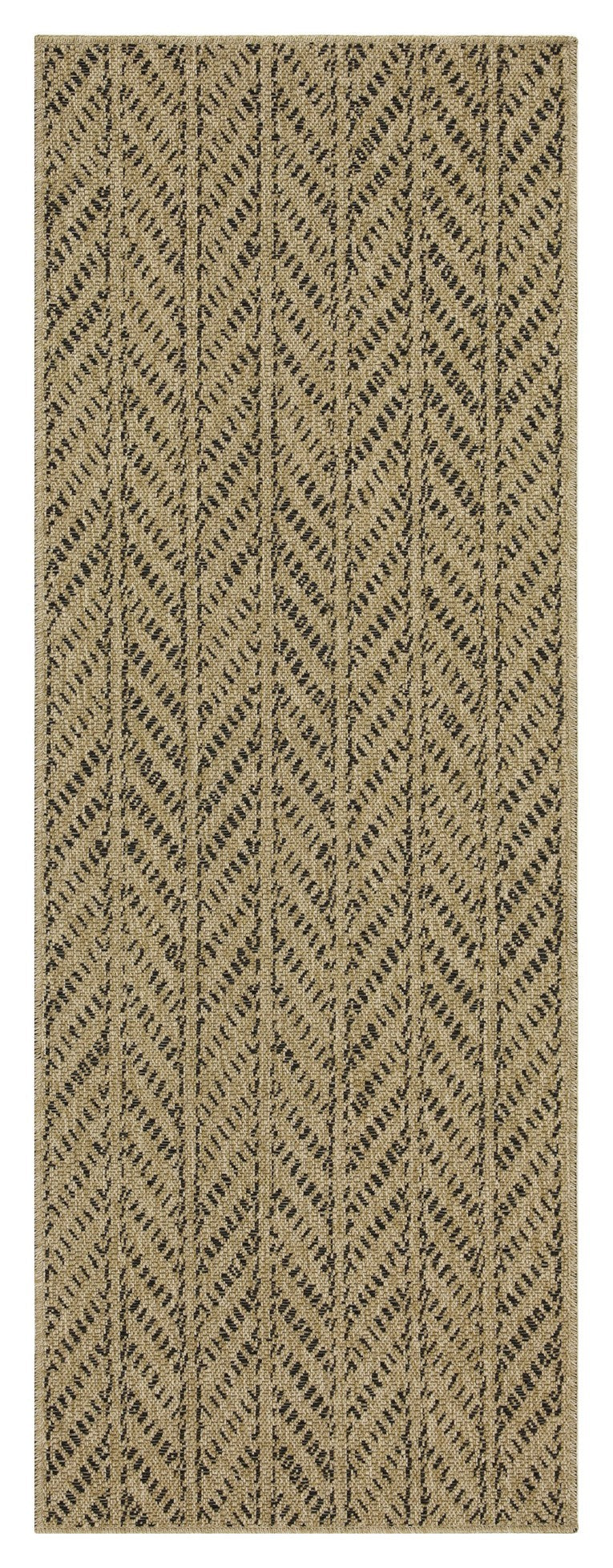 Earth Gc Ntl1012 Jute Black 5 Ft. 3 In. X 7 Ft. 3 In. Indoor Outdoor Area Rug Natural Black Polyester Polypropylene