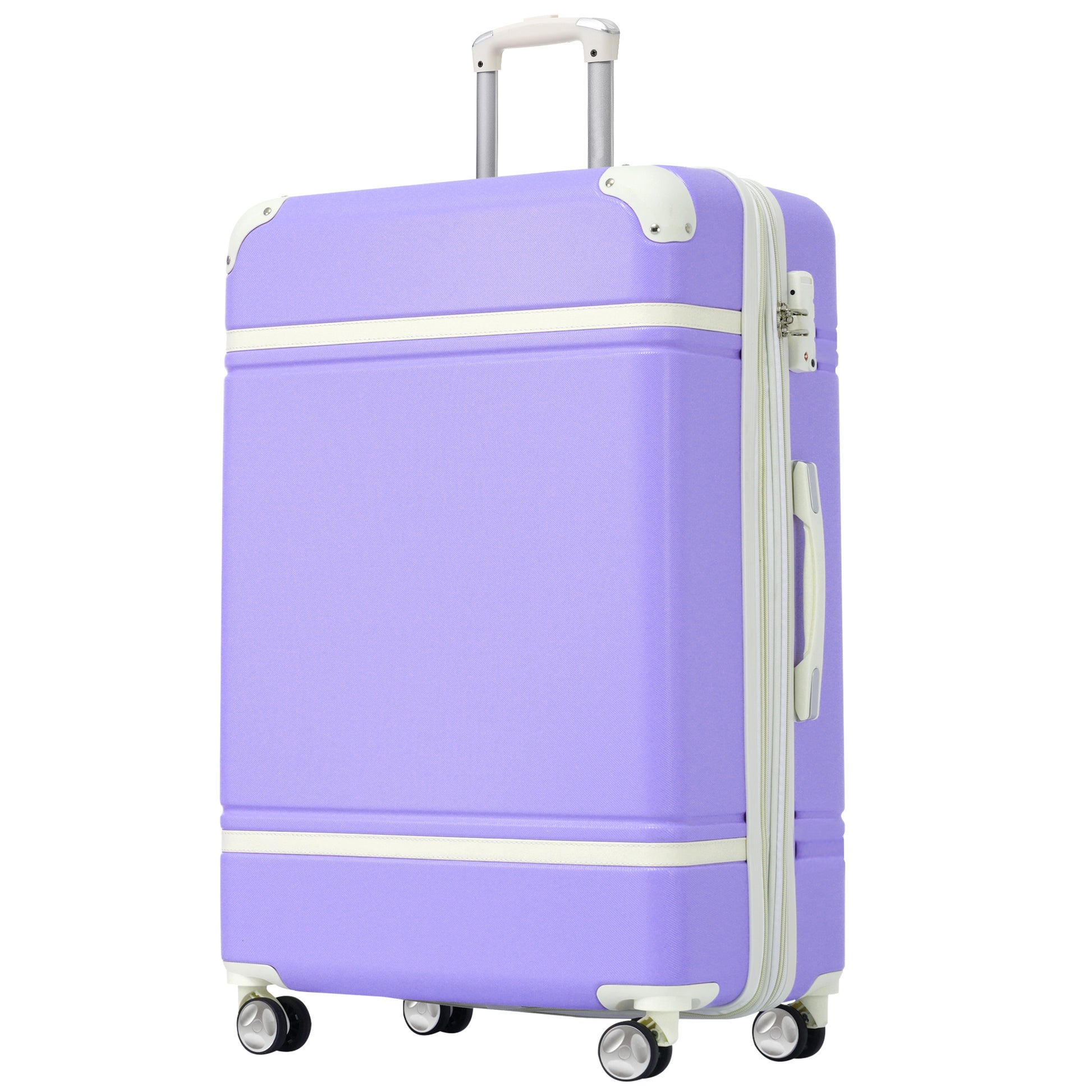 Hardshell Luggage With Tsa Lock28" Expandable Lightweight Suitcase With Spinner Wheels, Single Vintage Luggage,Purple Purple Abs