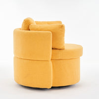 029 Teddy Fabric Swivel And Storage Chair With Back Cushion For Living Room,Yellow Yellow Primary Living Space Modern Foam Teddy