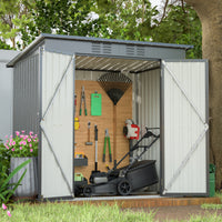 6 X 4 Ft Outdoor Storage Shed, All Weather Tool Shed For Garden, Backyard, Lawn, Black Black Metal