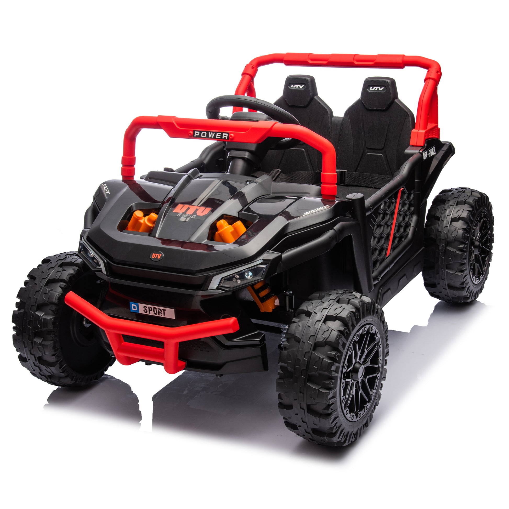 24V Kids Ride On Utv,Electric Toy For Kids W Parents Remote Control,Four Wheel Suspension,Low Start,Adjustable Speed,Multimedia Player,Early Education,Bluetooth,Rear Storage Space For Kids Aged 3 . Red 50 99 Lbs Polypropylene