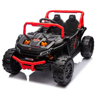 24V Kids Ride On Utv,Electric Toy For Kids W Parents Remote Control,Four Wheel Suspension,Low Start,Adjustable Speed,Multimedia Player,Early Education,Bluetooth,Rear Storage Space For Kids Aged 3 . Red 50 99 Lbs Polypropylene