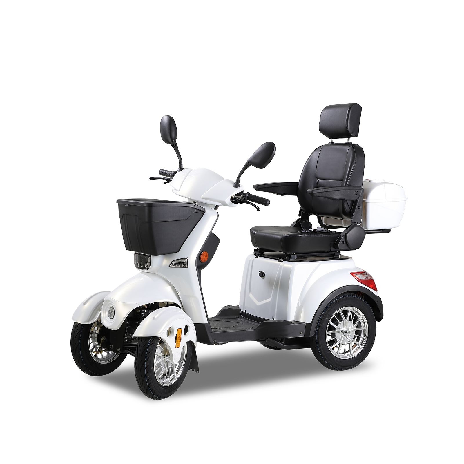 Xl3D4L Electric Mobility Recreational Travel Scooter For Adults,Mobility Scooters For Seniors, 4 Wheel Powered Mobility Scooters White Abs Pc Abs Pc