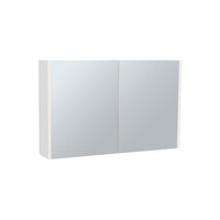 Bouti 19.7" H X 31.5" W Double Door Mirror Medicine Cabinet, Three Interior Shelves For Bathroom, Kitchen White White Particle Board