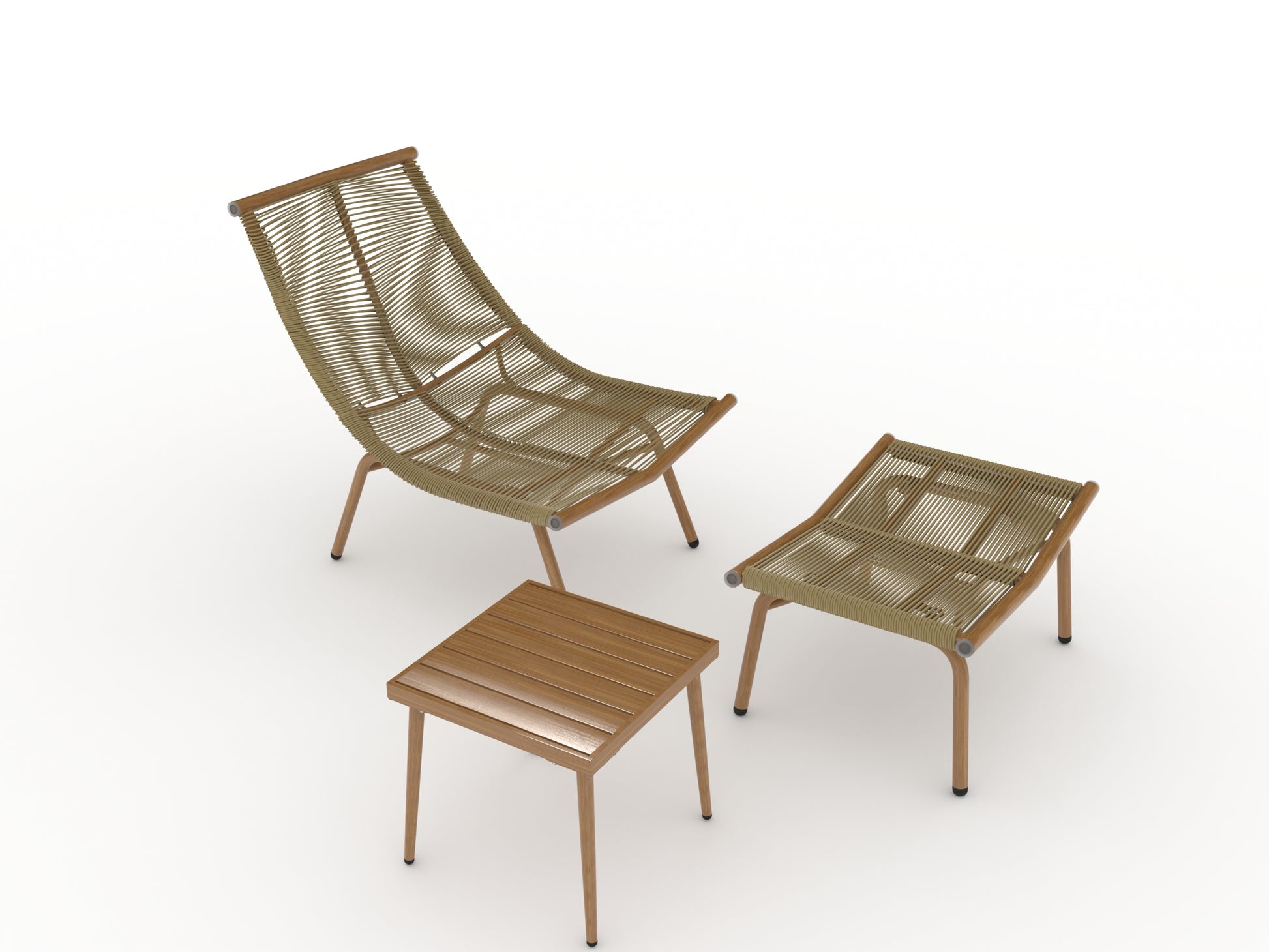 Chaise Lounge Chair With Table For Outdoor Indoor Wood Color Alloy Frame 380Lbs Capacity With Cushion Recliner For Camping Gaming Lunch Break Garden Party Sunbathing Gold Brown Rattan Metal