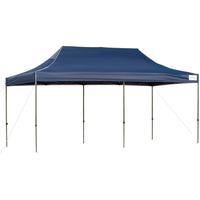 Outsunny 10' X 20' Pop Up Canopy Tent With Sidewalls & Doors, Instant Tents For Parties With Wheeled Carry Bag, Height Adjustable, For Outdoor, Garden, Patio, Blue Dark Blue Steel