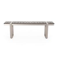 Dining Bench, Silver Gray Gray Wood