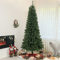Homcom 9Ft Artificial Christmas Tree, Xmas Tree With 2132 Branch Tips, Auto Open, Holiday D Cor With Steel Base For Home Office, Green Green Steel