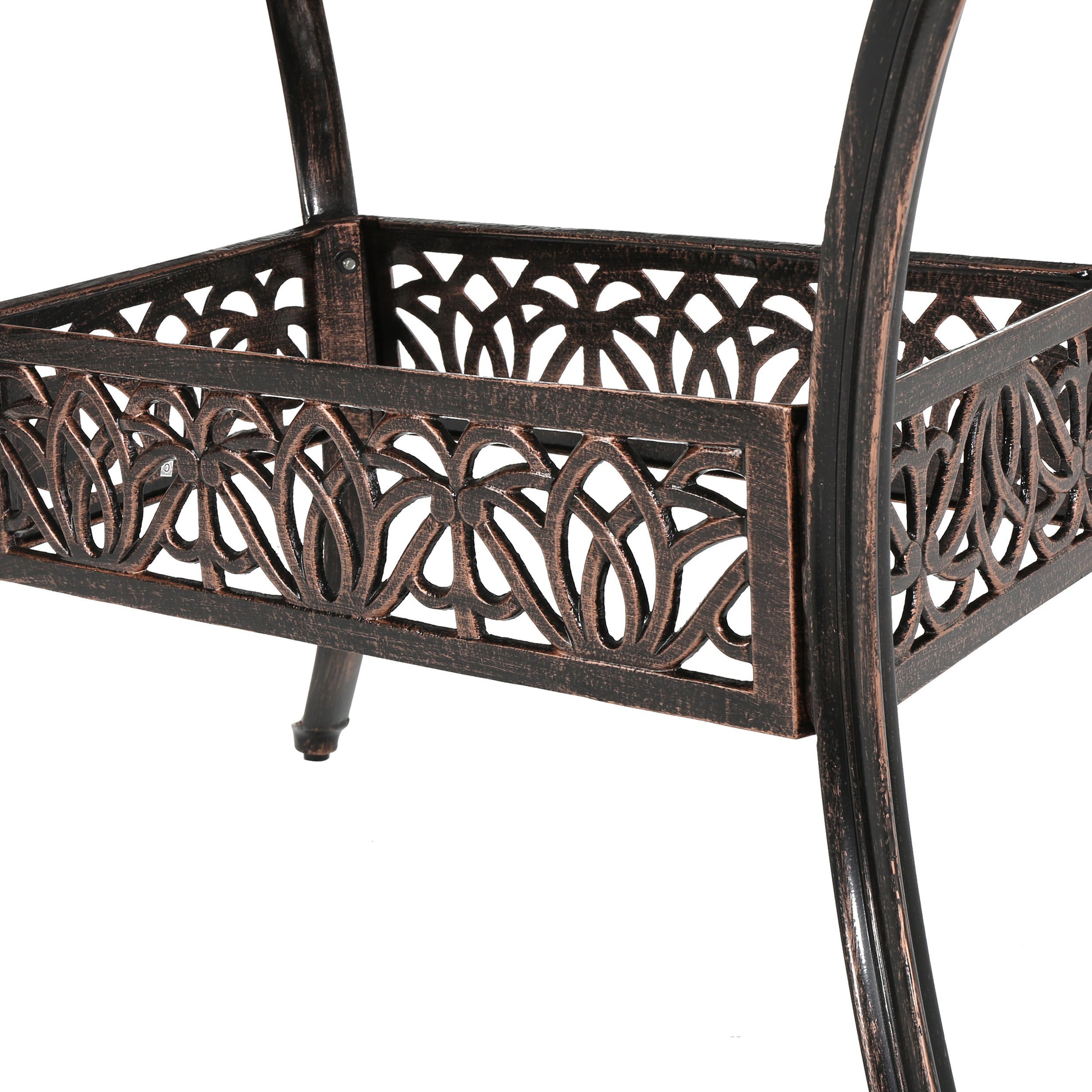 Tucson Cast Aluminum Dining Table, Shiny Copper Copper Aluminium