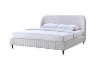 Queen Upholstered Bed Beige Upholstered