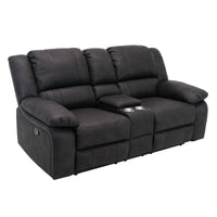 Marshall Black Reclining Console Loveseat Black Foam Solid Wood