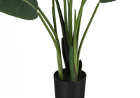 Artificial Plant, 60" Tall, Bird Of Paradise Tree, Indoor, Faux, Fake, Floor, Greenery, Potted, Decorative, Green Leaves, Black Pot Green Foam Plastic