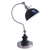 22"H Satin Nickle Good Neck Table Lamp Matte Black,Nickel Led Metal