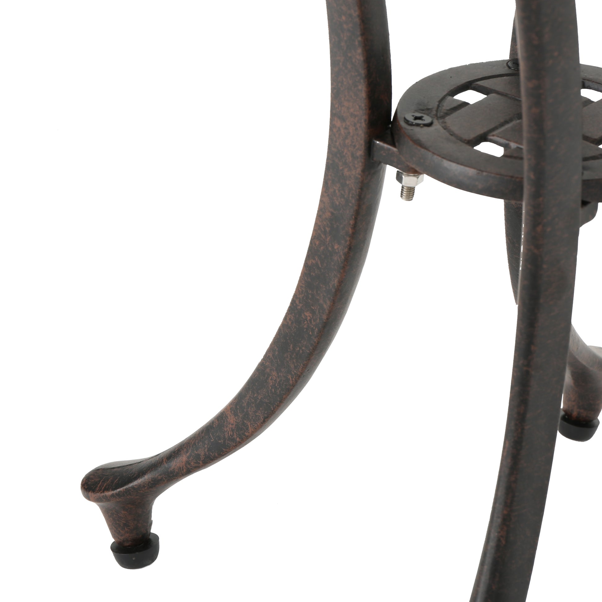 Outdoor 19" Cast Aluminum Side Table Bronze Aluminium