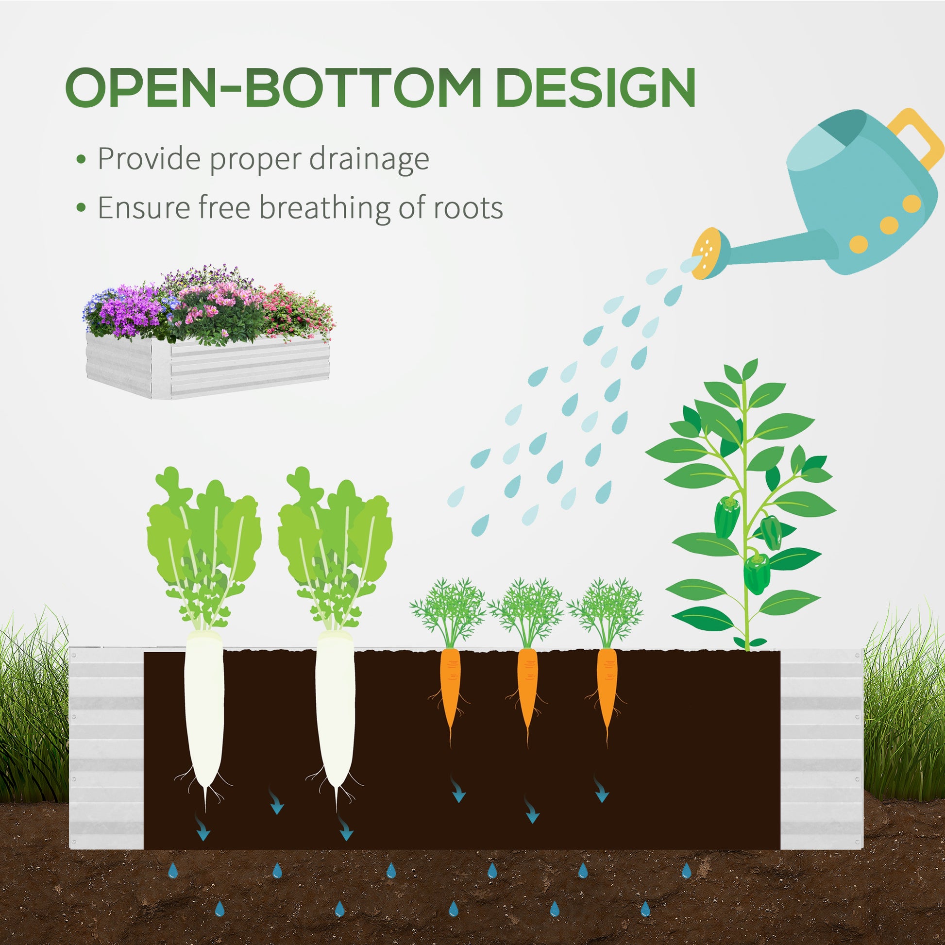 Outsunny 4' X 3' Galvanized Raised Garden Bed With Mini Pvc Greenhouse Cover, Outdoor Metal Planter Box With 2 Roll Up Windows For Growing Flowers, Fruits, Vegetables And Herbs, Clear Clear Pvc