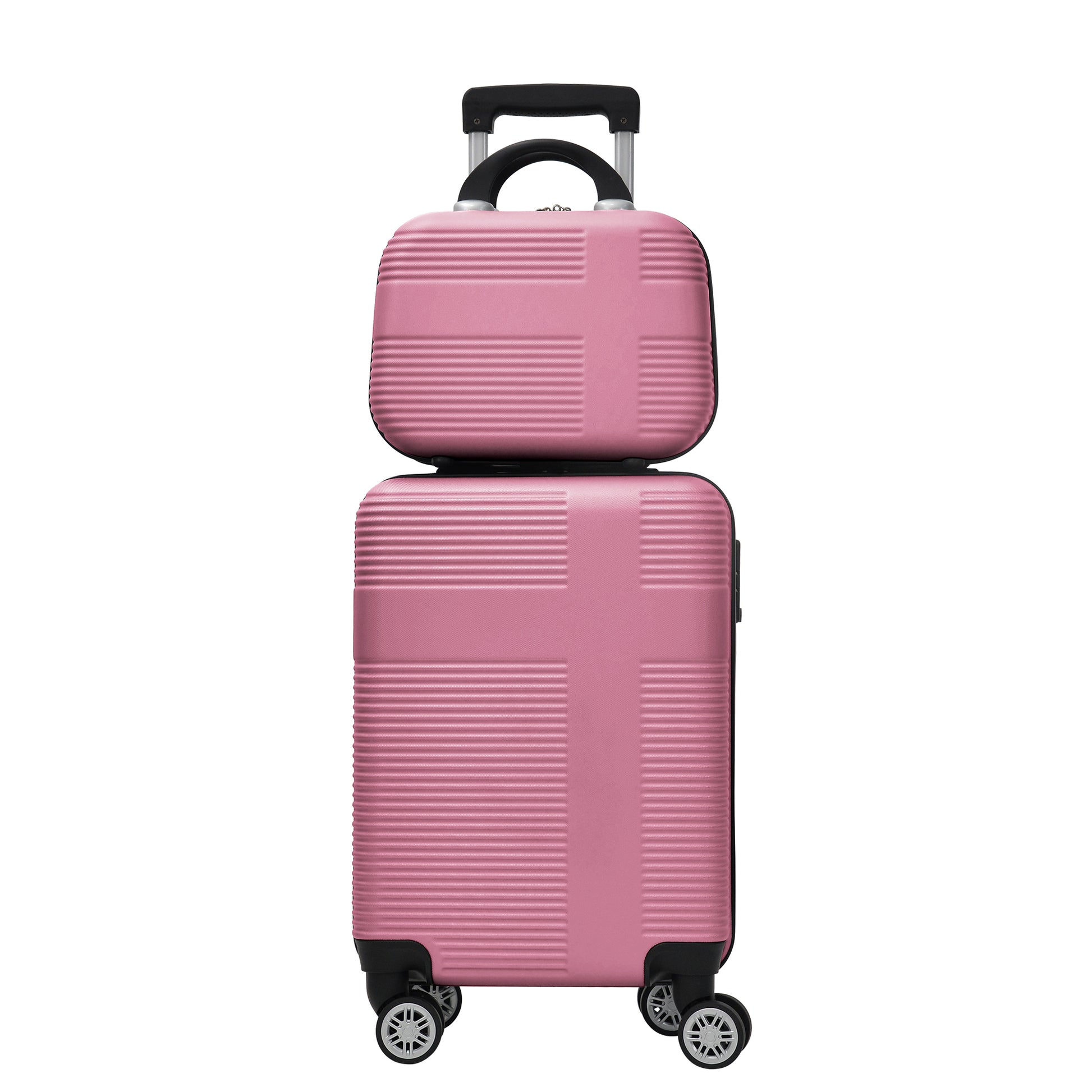 Luggage 4 Piece Set With Spinner Wheels, Hardshell Lightweight Suitcase With Tsa Lock,Checked Luggage,Pink 12 20 24 28In Pink Abs