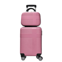 Luggage 4 Piece Set With Spinner Wheels, Hardshell Lightweight Suitcase With Tsa Lock,Checked Luggage,Pink 12 20 24 28In Pink Abs