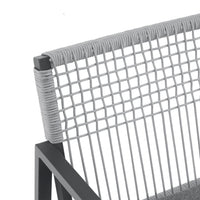 Outdoor Dining Set, Aluminum Dining Chair Set Of 6 With Rope Aluminum Dining Table, Gray Black Black Grey Aluminium