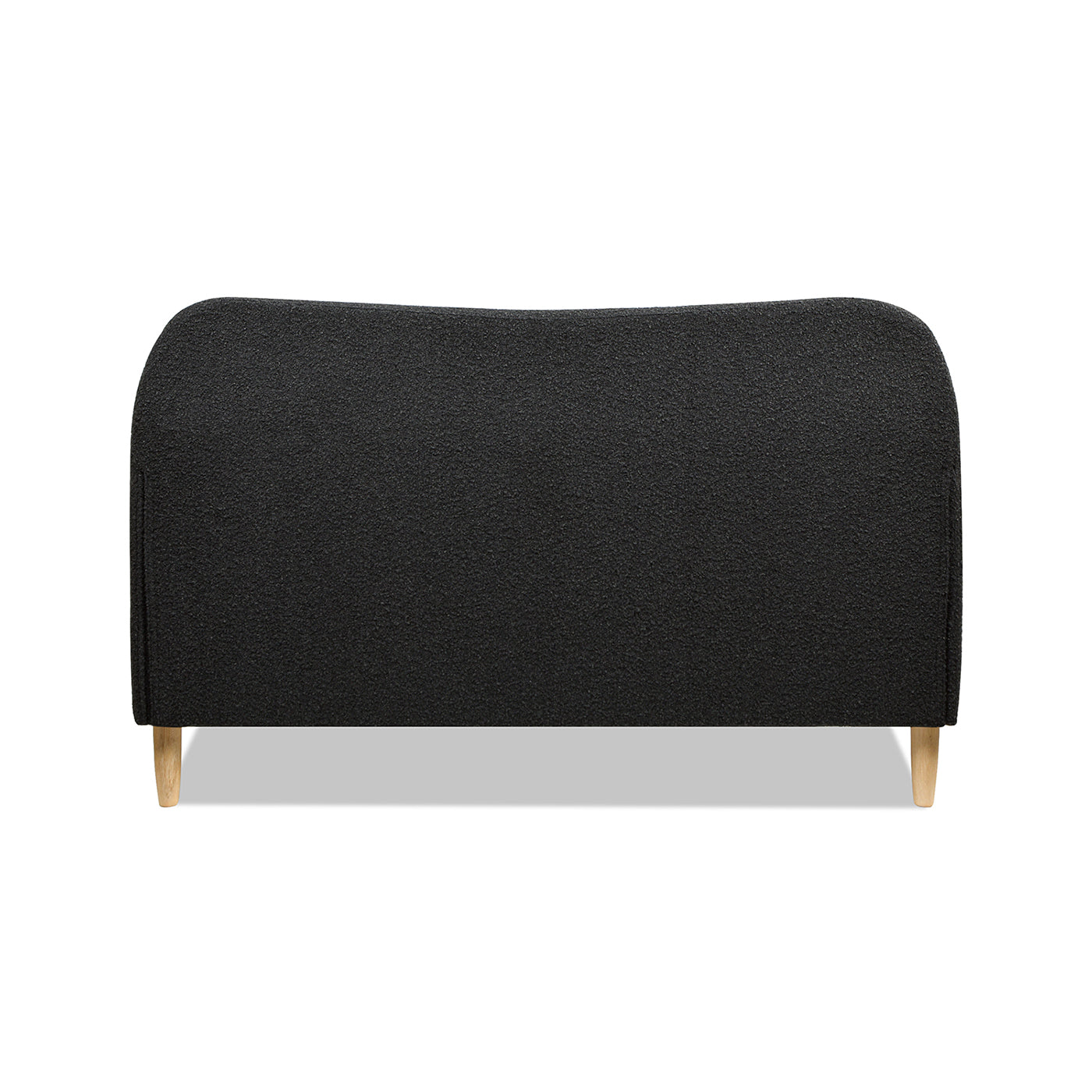 Roman Curved Headboard Upholstered Platform Bed, Queen, Ebony Black Boucle Box Spring Not Required Queen Black Wood Foam Boucle Boucle