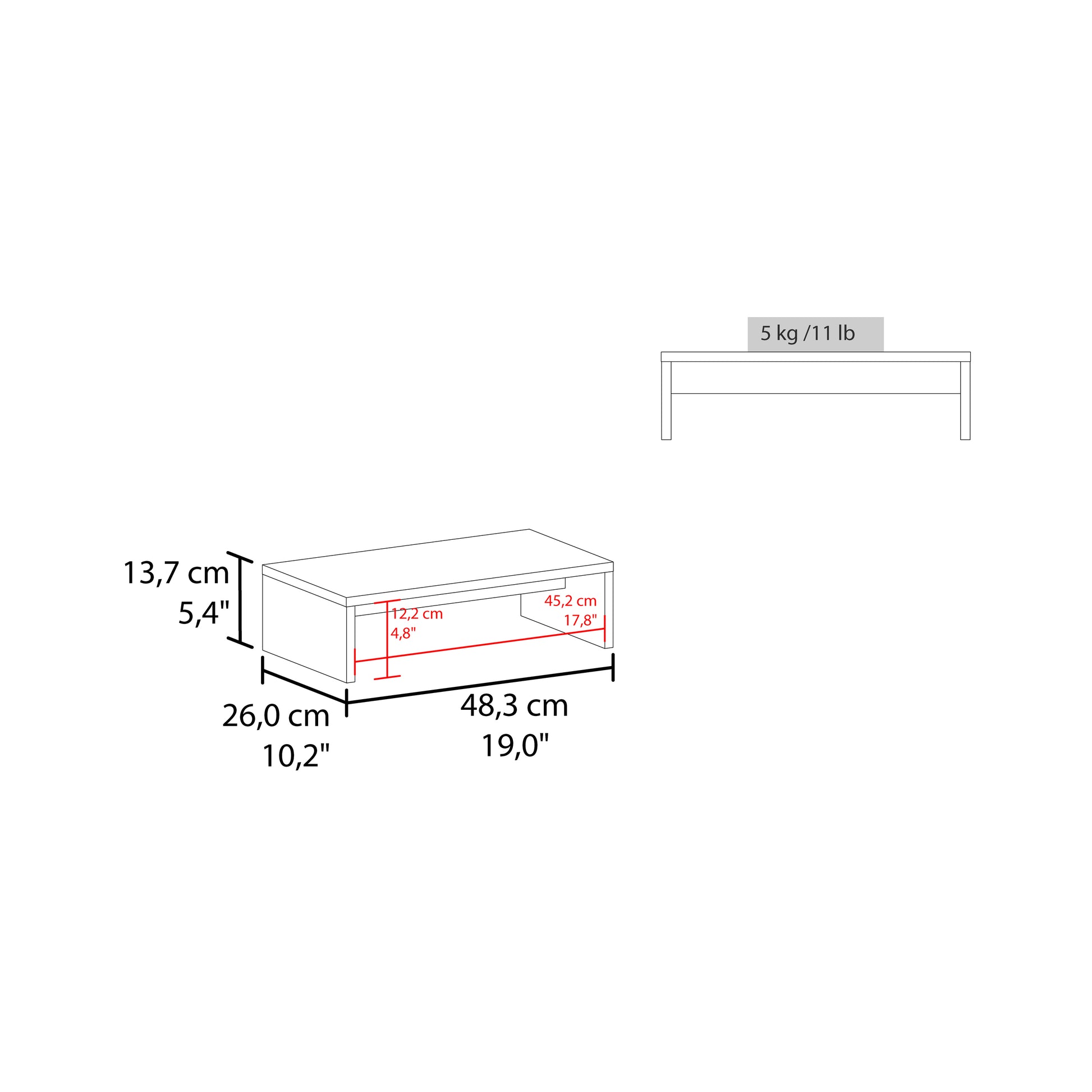 Sells Monitor Stand In Melamine And Particule Board, Black Black Office Modern Particle Board Melamine