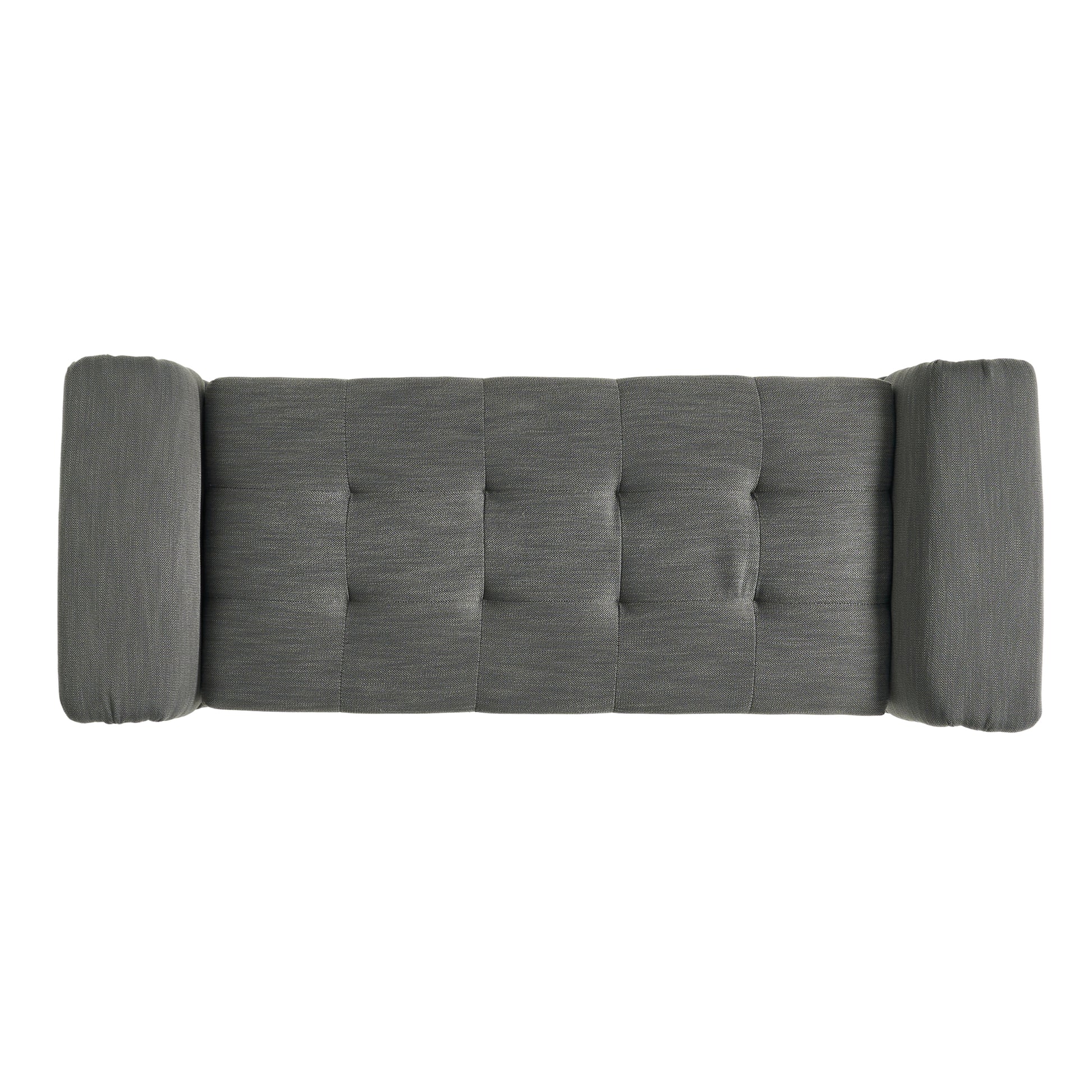 Alden Armed Storage Bench Gray Fabric