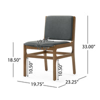 Dining Chair Dark Gray Fabric