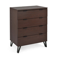 4 Drawer Wide Chest Walnut Mdf