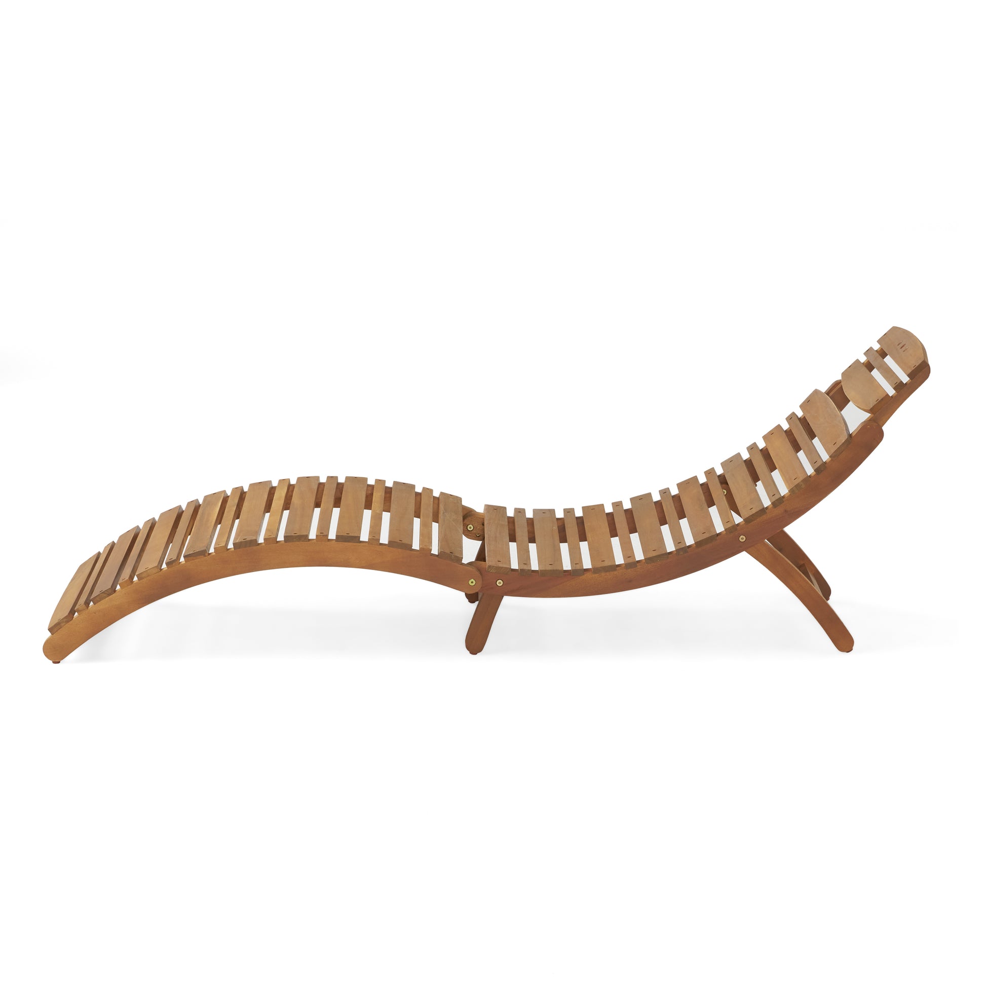 Lahaina Wood Foldable Chaise Lounge Brown Wood