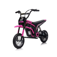 24V14Ah Kids Ride On 24V Electric Toy Motocross Motorcycle Dirt Bike Xxl Large,Speeds Up To 14.29Mph,Dual Suspension, Hand Operated Dual Brakes, Twist Grip Throttle, Authentic Motocross Bike Geometry Pink Polypropylene