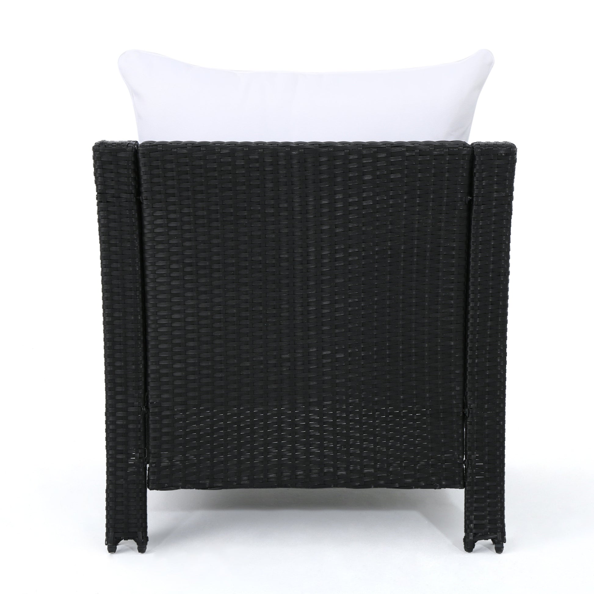 Antibes Armchair Black Pe Rattan Iron Waterproof Fabric