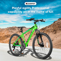 A24299 24 Inch Mountain Bike Bicycle For Adults Aluminium Frame Bike Shimano 21 Speed With Disc Brake Green Aluminium