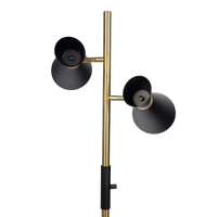 Axis Brassed Gold Floor Lamp With 4 Way Switch Double Spots With Metal Base Black,Gold Table&Floor Lamps Brass