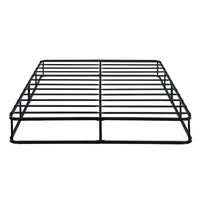 Full Mattress Foundation 1Pc Black Metal Frame With Textured Fabric Cover Full Black Bedroom Metal