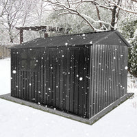 Metal Garden Sheds 10Ftx8Ft Outdoor Dark Grey With Window Dark Gray Metal