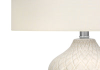 Lighting, 25"H, Table Lamp, Cream Ceramic, Ivory Cream Shade, Transitional Cream Ceramic