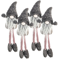 4Pcs Christmas Gnomes Decorations, Christmas Table Home Ornaments For Holiday Party Gifts Gray Polyester