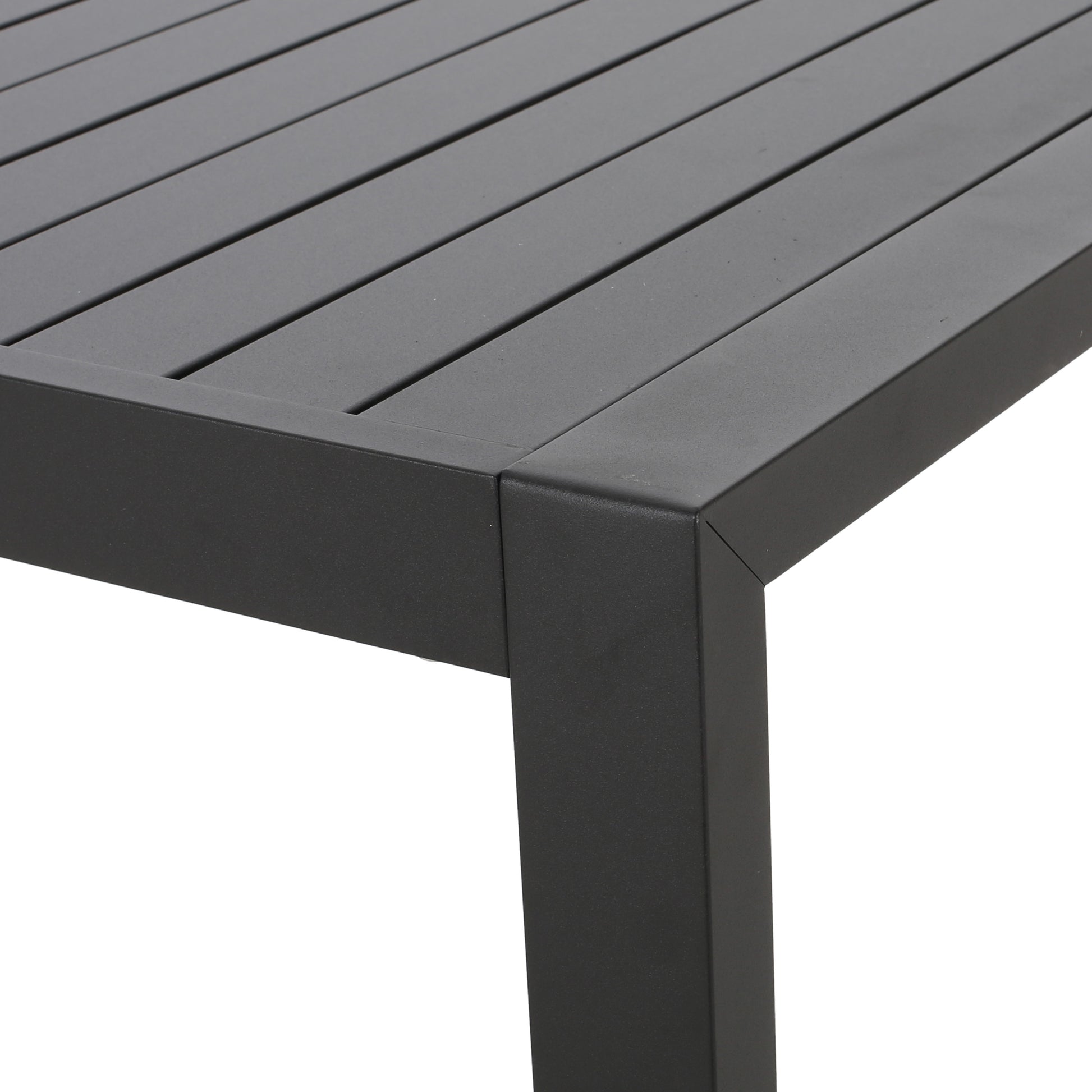 Outdoor Dining Set, Dining Chair Set Of 6 Aluminum Dining Table, Gray Black Black Grey Aluminum