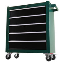 5 Drawers Rolling Tool Chest,Tool Cabinet On Wheels With Keyed Locking Stem And Drawer Liners,Tool Chest With Link Buckle And Can Be Combined To Large Cabinet Set,For Warehouse,Garage Green Steel