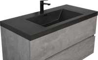 42" Bathroom Vanity Countertop Only, Single Hole Cabinet Top Matte Black, 24V12Pb42 Matte Black Quartz