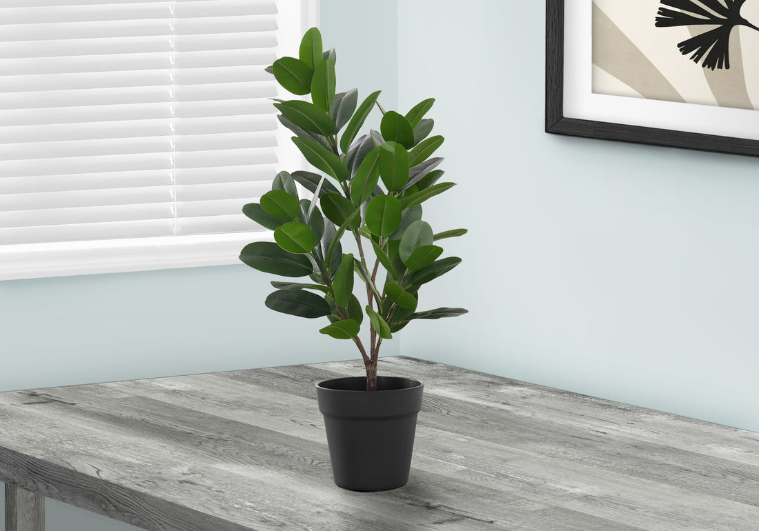 Artificial Plant, 28" Tall, Garcinia Tree, Indoor, Faux, Fake, Floor, Greenery, Potted, Real Touch, Decorative, Green Leaves, Black Pot Green Foam Plastic