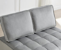 Grey Velvet Loveseat Sofa Bed Grey Velvet Foam Velvet 2 Seat