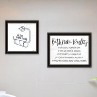 "Bathroom Rules" Framed Wall Art For Bathroom, Wall Art Print For Home Decor, Bathroom Wall Art By Imperfect Dust Multicolor Wood Paper