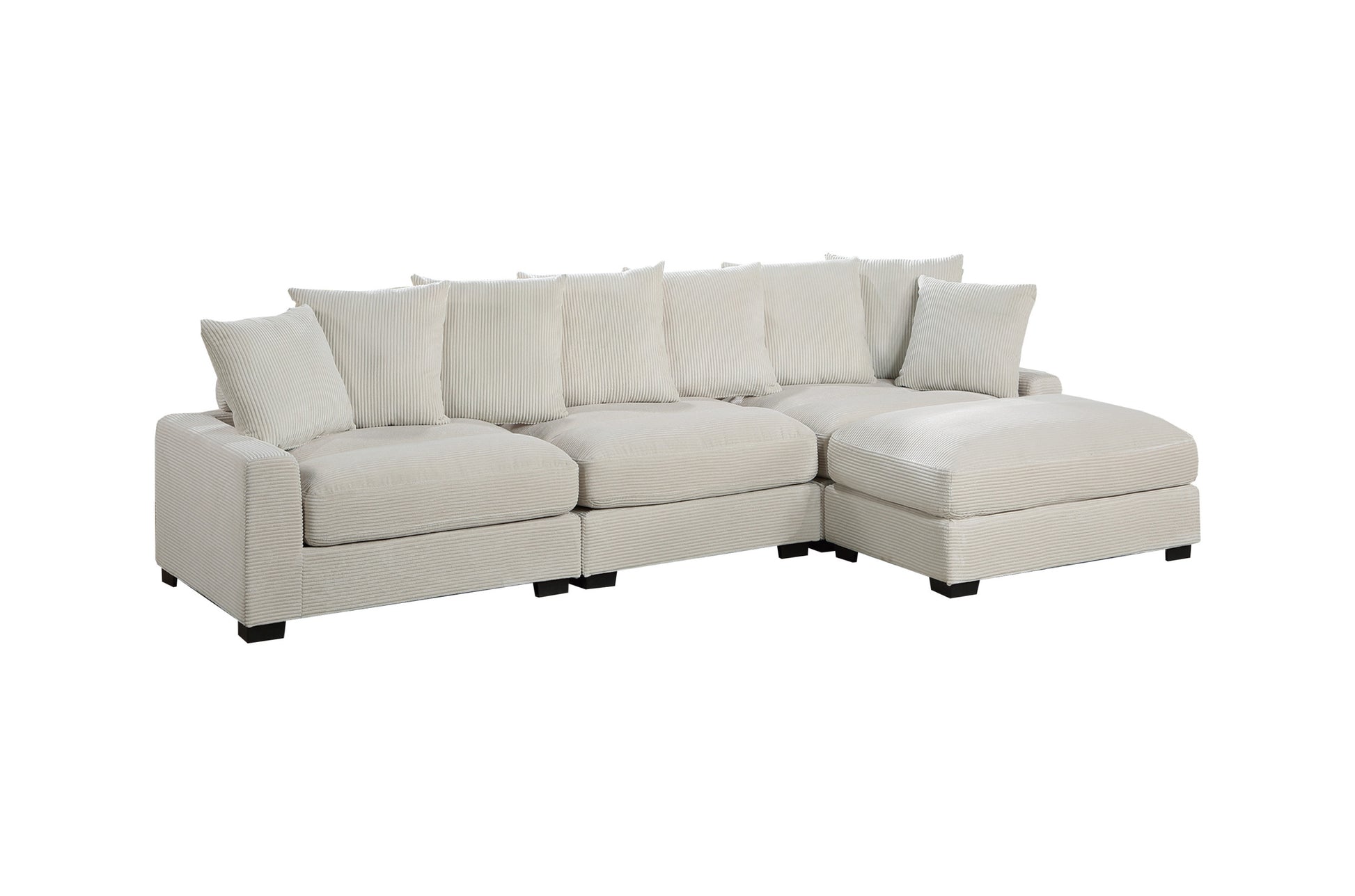 Living Room Furniture Armless Chair Beige Corduroy 1Pc Armless Chair Soft Cushion Wood Legs Beige Primary Living Space Contemporary,Modern Corduroy