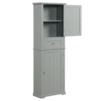 Tall Bathroom Storage Cabinet, Freestanding Storage Cabinet With Drawer And Adjustable Shelf, Mdf Board With Painted Finish, Grey Grey Mdf