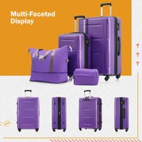 2 Piece Luggage Set With Bags Expanable Spinner Wheels Abs Lightweight Suitcase With Tsa Lock 20Inch 28Inch Purple Abs